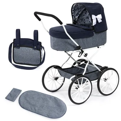 Produktbild von Bayer Design 14381AA Puppenwagen nostalgisch, klassisch, mit Korb, Tasche, Abdeckung