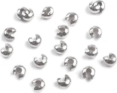 500 Kappen für Quetschperlen, Quetschkalotten, 3mm, silber