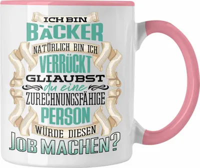 Produktbild von Trendation - Ich Bin Bäcker Tasse Geschenk Geburtstag Lustiger Spruch Bäckerei Geschenkidee (Rosa)