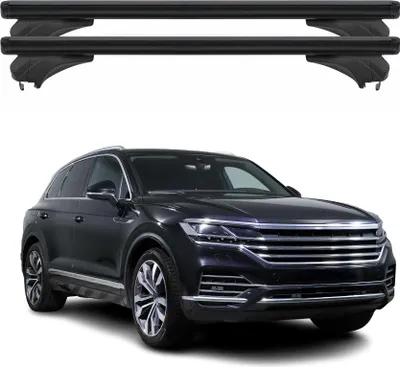 Image de Barres de toit Menabo pour VW Touareg III 2018-2025 Aluminium Noir 2 pièces
