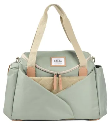 Image de BÉABA - Sac à langer Sydney II - Modulable, grande capacité - Large surface de change intégrée - Compartiment isotherme pour les aliments pour bébé, système de fixation pour poussette, poignées de transport - Vert sauge
