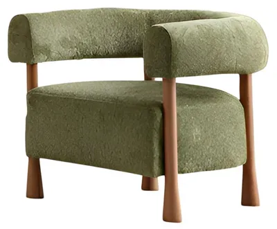 Image de Chaise design verte Chaise rembourrée Chaises de salle à manger Chaises textiles élégantes