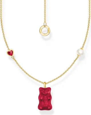 Thomas Sabo KE2206-430-10-L45V Damen-Kette mit Goldbären-Anhänger Rot 1