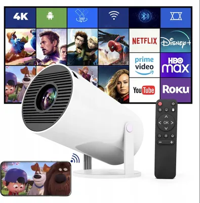 Produktbild von Netflix Projektor 4K Wifi Smart Tv 130 Zoll Projektor Mit Fernbedienung Und 2 Bat.