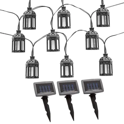 Produktbild von LED Solar Lichterkette, 30x Laterne, orientalisch, L 200 cm