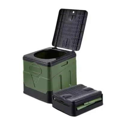 Produktbild von 20L Campingtoilette Tragbar Faltbar mit Deckel Mobile Toilette Outdoor Toilette für Camping Reisen Wohnmobil Boot Strand bis 150 kg