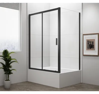 Immagine prodotto di DEEP BLACK Cabina doccia rettangolare 1100x900mm variante L/R, vetro trasparente