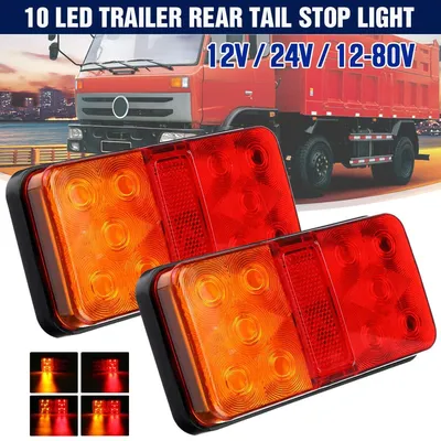 Image de Feux arrière LED 12V pour remorques, feux stop et clignotants universels