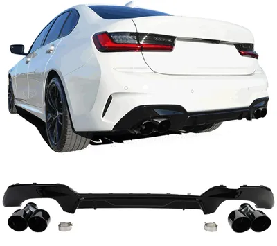 Für BMW G20 G21 318 320 2019-06/2022 Heckdiffusor Stoßstange + Endrohre Schwarz in der Farbe Schwarz von Carparts-Online GmbH