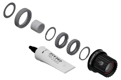 Image de Kit de conversion DT Swiss moyeu HR alu, 3 Pawl in Ratchet LN, Shim. MS, 36T, noir (1 kit)