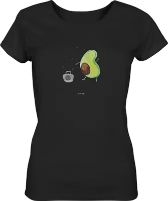 Produktbild von Mr. & Mrs. Panda Oberteil Damen Avocado Tanzen Größe XL - Schwarz - Geschenk, Singen, Fröhlich, Baumwoll T-Shirt, Kurzarmshirt, Party, für Frauen, Musik, Damenshirt