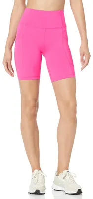 Productafbeelding van A. Essentials dames sportbroekje, model Active Sculpt, hoge taille, 7 inch, met zakken, neonkleur