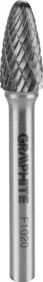 Obrázok produktu pre GRAPHITE HM frézy na kov, oblé, zaoblené, typ F, stopka 6 x 45 mm, na brúsku, na hliník, plasty