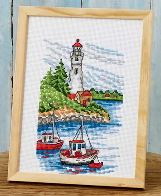 Produktbild von Permin Kreuzstich Stickpackung "Boote an der Insel", Zählmuster, 18x24cm