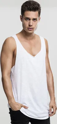 Image de Urban Classics Long Shaped Open Edge Loose Tank blanc - M