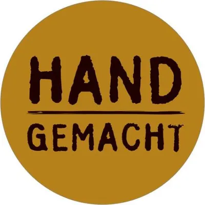 Produktbild von 24x Sticker Handgemacht (Motiv 11) 4cm Geschenk Aufkleber runde Spruch Etiketten