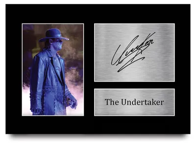 The Undertaker A4 Wrestling Foto Display mit Handabdruck