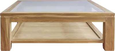 Produktbild von Couchtisch Teakholz massiv 120 cm Design