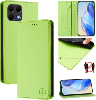 Obrázek produktu pro Kožené pouzdro pro T-Mobile Revvl 8 Pro/T Phone 3 Pro 5G, flipové pouzdro s přihrádkami na karty, peněženkou a stojánkem Zelený