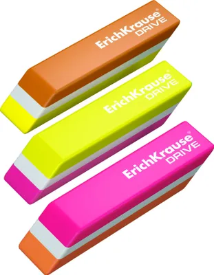 Zdjęcie produktu dla Gumki do ścierania DRIVE, kolory neonowe, asortyment: EK-35779, sprzedawane pojedynczo