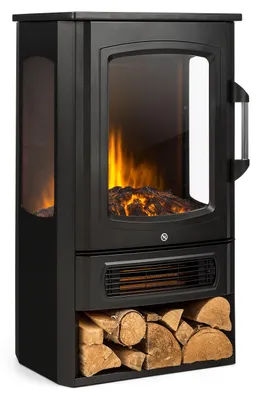 Produktbild von Klarstein Elektrokamin, Elektro Heizungen für Wohnzimmer & Innenräume, Elektrischer Kamin mit LED Flammen, Freistehender Kamin, Heizlüfter, Einstellbarer Thermostat, Heizung 2000 W