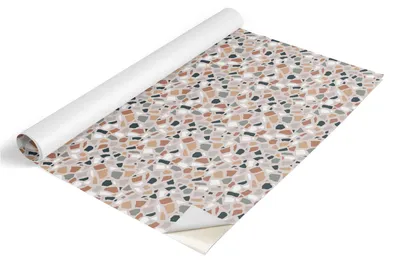 Produktbild von Tulup Möbelfolie - Klebefolie Möbel - Selbstklebende Folie 75x150 cm - Möbelfolie Schrank - Folie für Möbel - Möbelfolie Küche - Wasserdicht - Abwaschbar - Selbstklebend - Luftblasenfrei - Terrazzo-Muster
