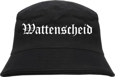 Produktbild von Wattenscheid Fischerhut - Altdeutsch - bedruckt - Bucket Hat Anglerhut Hut Schwarz L/XL