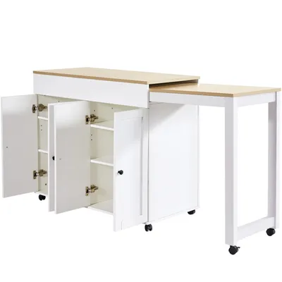 Produktbild von Moderner ausziehbarer Bartisch(118-180×50×94cm) ,Ausziehbarer Esstisch mit Stauraum , mit sechs AblageflächenStehtisch Bistrotisch, für Esszimmer
