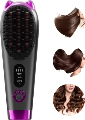 Produktbild von Kabelloser Haarglätter, Akku Glättbürste & Lockenstab mit 100 Mio. Ionen, 3 Temperaturstufen für alle Haartypen