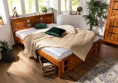 Produktbild von MASSIVMOEBEL24 Bett Akazie 160x200x90 honig lackiert OXFORD #0252
