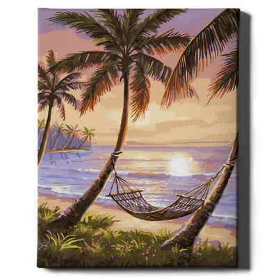 Image de Oh Art ! - Peinture par numéros Set Paysage - 40x50cm, avec cadre en bois et pinceaux DIY