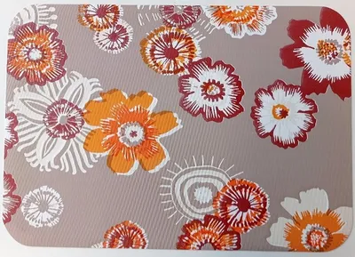 Produktbild von Tisch-/Platzset Blumenmotiv braun 43 x 30 cm Kunststoff