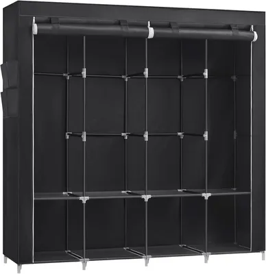 Produktbild von Stoffschrank 170cm schwarz 4 Hängefächer