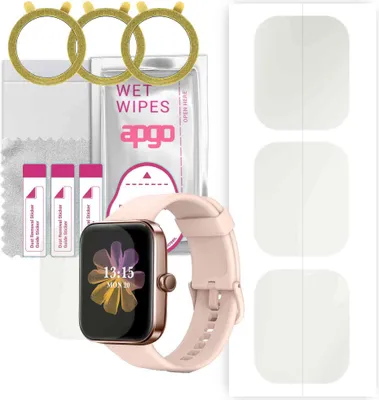 Produktbild von apgo 3 Stück Schutzfolie, Matt, kompatibel mit Tensky 207 Mini Smartwatch, Hydrogel Displayschutzfolie mit Positionierhilfe, Displayfolie, robust und kratzfest