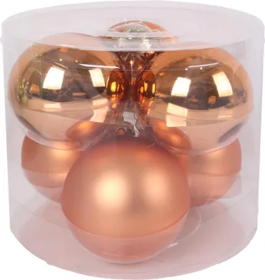 Produktbild von TrendLine Weihnachtskugeln aus Glas Ø 8 cm brandy-braun 6 Stück