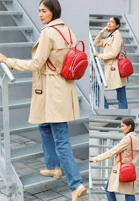 Produktbild von Caspar eleganter Damen Leder Rucksack Rucksacktasche City Backpack - PREMIUM LINE - Modell No.793 - Italy
