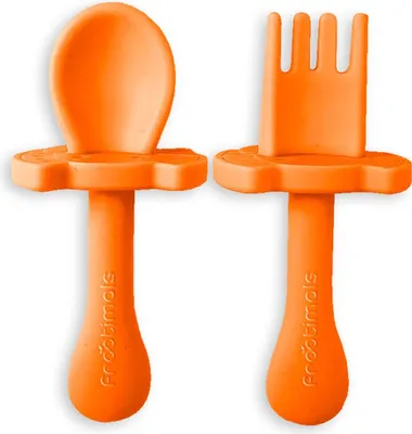 Produktbild von Frootimals Besteck-Set OrangieFly Löffel und Gabel orange 2teilig für Babys