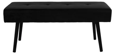 Immagine prodotto di Panchina Skiby in velluto nero con gambe nere, 100 cm