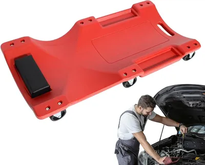 Obrázok produktu pre Podvozok na kolieskach pre vozidlá, 91,4 cm, robustný vozík z odolného polyetylénu, s plochými kolieskami, vhodný do garáže, pre automobily a nákladné vozidlá