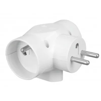 Image de prise multiple R-31, 3x ronde, 250 V, 10 A, blanche