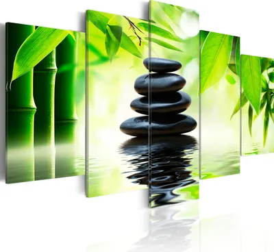 Produktbild von Akustikbild Natur Wasser 200x100 cm Bilder Akustikschaum Hochleistungsschallabsorber Schallschutz Leinwand 5 tlg Wandbild Raumakustik Schalldämmung 020110-166