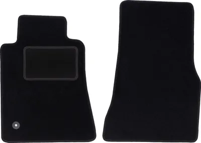 Produktbild von Velours-Fußmatten Vorne passend für Ford Mustang MK5 (Coupe, Bj. 2004-2014) –  schwarz, passgenau, mit Befestigungen set 2 Stk. - STANDARD