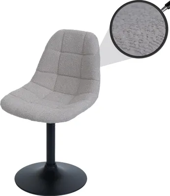 Produktbild von Esszimmerstuhl MCW-A60, Küchenstuhl Stuhl Drehstuhl, Stahl MVG Stoff/Textil Bouclé (450g/m²)  taupe