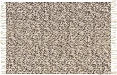 Image de Teppich 120 cm x 170 cm Feuilles noires