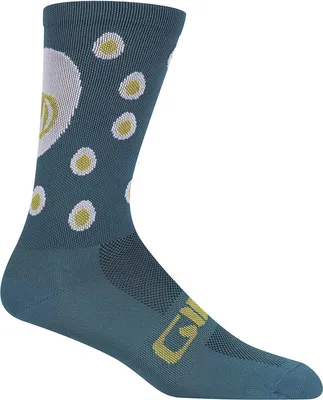 Image de Chaussettes de cyclisme Giro Comp Racer High Rise pour adultes – Harbor Blue Eggs (2022), taille L