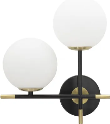 Immagine prodotto di Mauro Ferretti applique Darky doppio E14 30x17x35 cm oro bianco nero