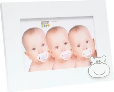 Produktbild von Deknudt Babyrahmen S66RK1 Nilpferd weiß 13x18 cm