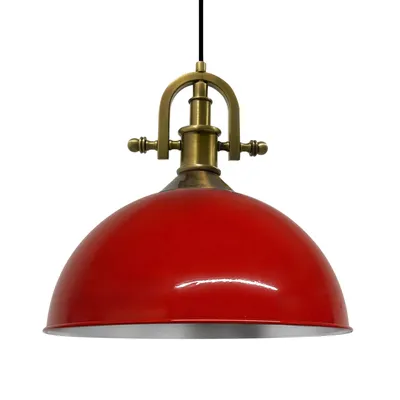 Produktbild von Pendelleuchte Industrielle Metall Groß 40 cm, Rot Pendellampe, Küchenlampe