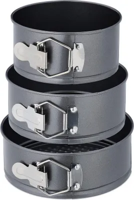 Produktbild von Famanu Springform Set 3-teilig - rund - Ø 14, 16, 18 cm - antihaftbeschichtet - Edelstahl