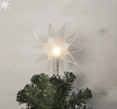 Image de Étoile pour bougies d'arbre et guirlandes lumineuses - H : 14cm, D : 14cm - transparent